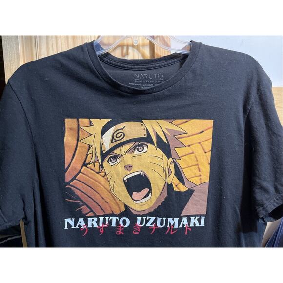 Naruto Shippuden Collection Tee Naruto Uzumaki Yell Black T Shirt Men's Sz Large - Picture 4 of 8